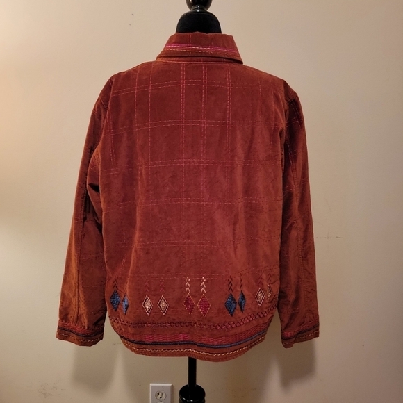 Coldwater Creek Embroidered Boho Zip Up Jacket Size XL - Picture 2 of 8